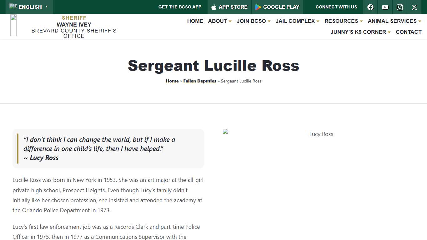 Sergeant Lucille Ross BCSO